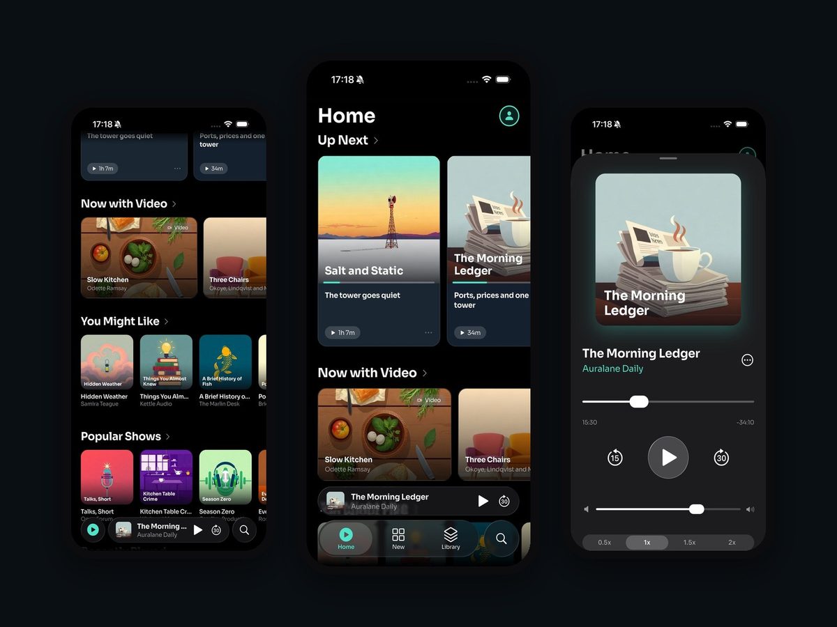 Auralane, Podcast and audio player