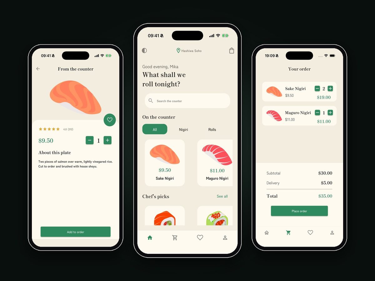 Hashiwa, Food ordering