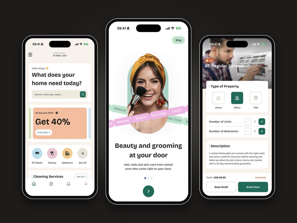 Nestwright, Home services booking