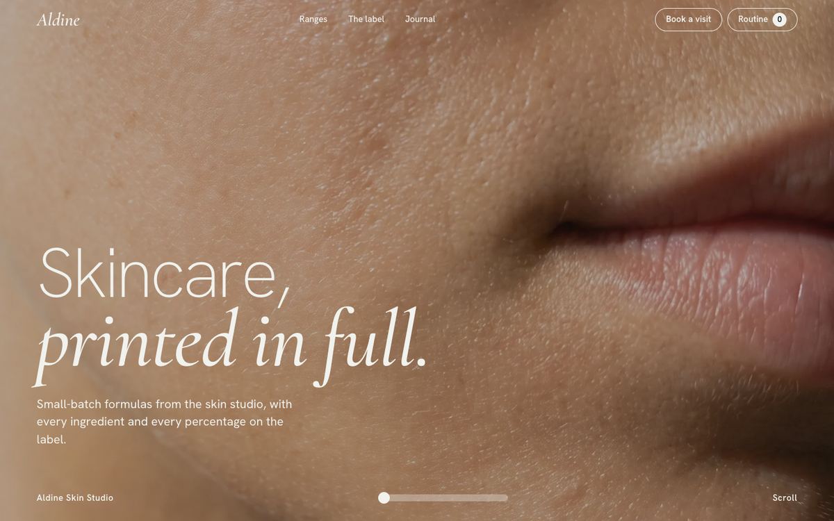 Aldine, Skincare brand