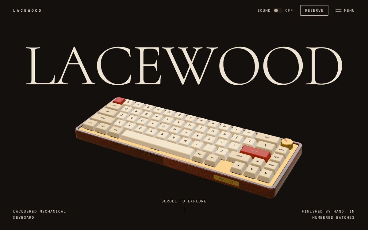 Lacewood, Keyboard